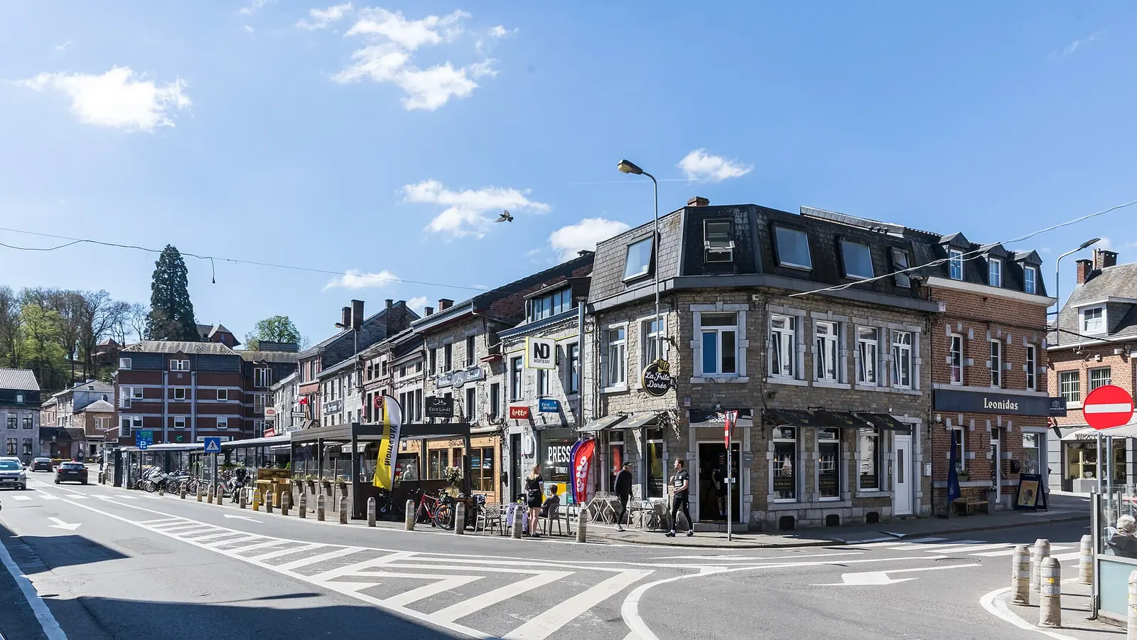 Vue de la place Joseph Thiry au centre d’Aywaille